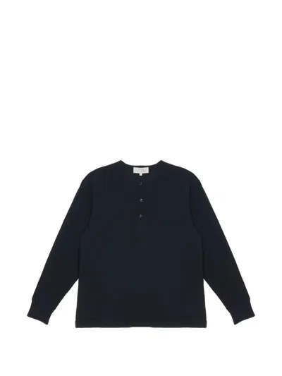 Studio Nicholson Henley Long-sleeve T-shirt In Black