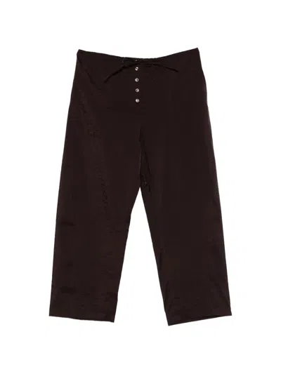 Studio Nicholson Hera Button Tie Trousers In Brown