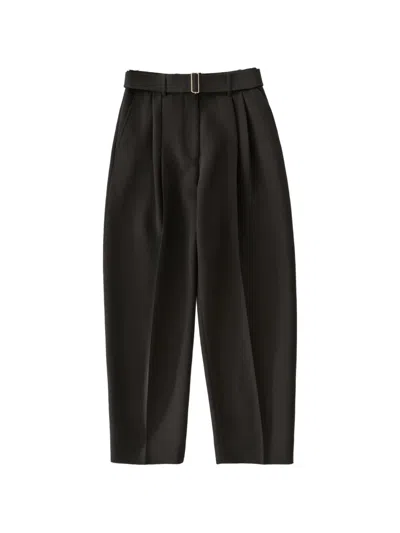 Studio Nicholson Hibi Belted Pleated Trousers In Black
