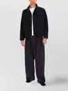 Studio Nicholson High Collar Long Sleeve Jacket With Pockets In Black