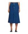 Studio Nicholson High-waisted A-line Denim Skirt