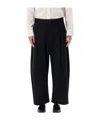 Studio Nicholson Wide-leg Peached Cotton Sorte Trousers In Black