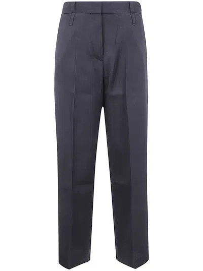 Studio Nicholson Trousers With High Waist And Front Pleats In Blue