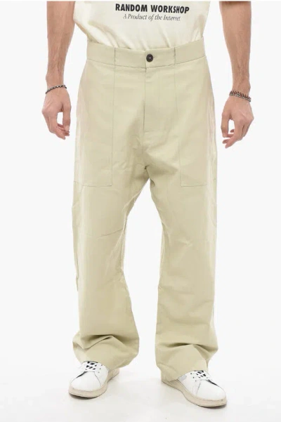 Studio Nicholson High Waisted Straight Fit Pants In Neutral