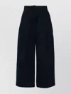 Studio Nicholson High-waisted Wide-leg Cotton Trousers In Black