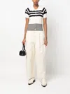 Studio Nicholson High-waisted Wide-leg Trousers In White