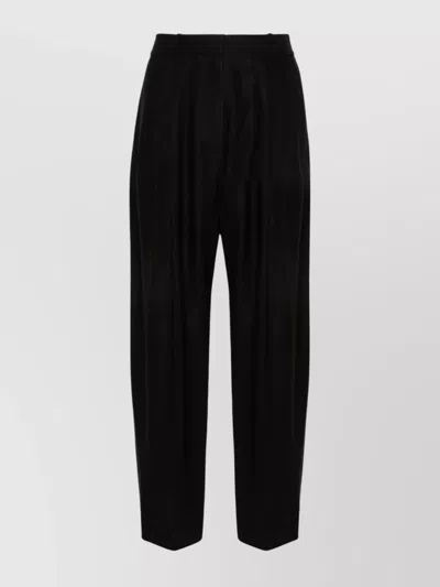 Studio Nicholson High-rise Pleated Wide-leg Trousers In Black
