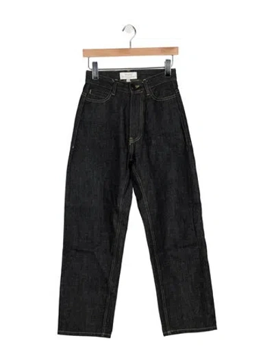 Pre-owned Studio Nicholson High-rise Straight Leg Jeans In Black