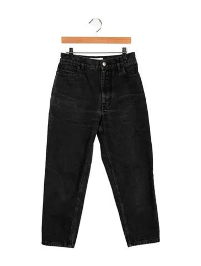 Pre-owned Studio Nicholson High-rise Straight Leg Jeans In Black