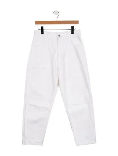 Pre-owned Studio Nicholson High-rise Straight Leg Jeans In White