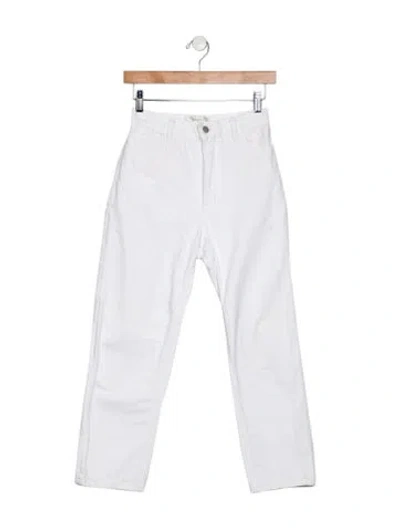 Pre-owned Studio Nicholson High-rise Straight Leg Jeans In White