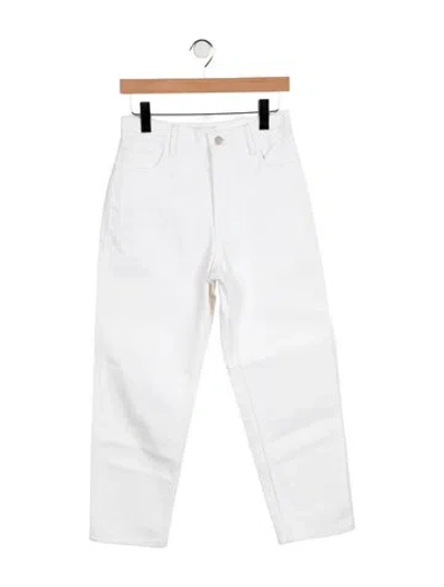 Pre-owned Studio Nicholson High-rise Straight Leg Jeans In White