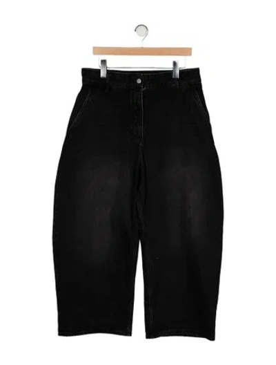 Pre-owned Studio Nicholson High-rise Wide Leg Jeans In Black
