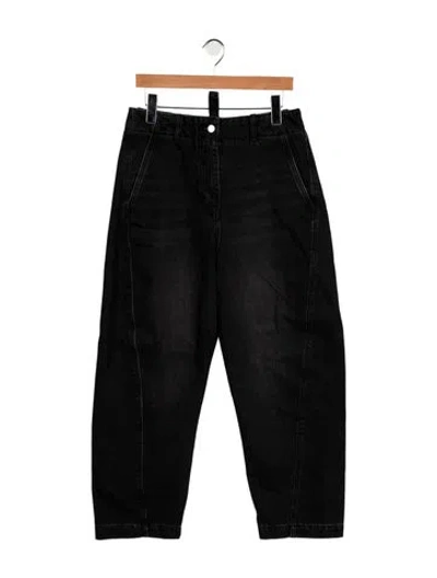 Pre-owned Studio Nicholson High-rise Wide Leg Jeans In Black