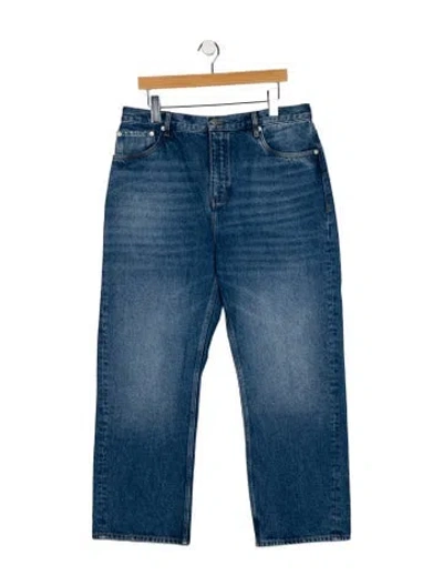 Pre-owned Studio Nicholson High-rise Wide Leg Jeans In Blue