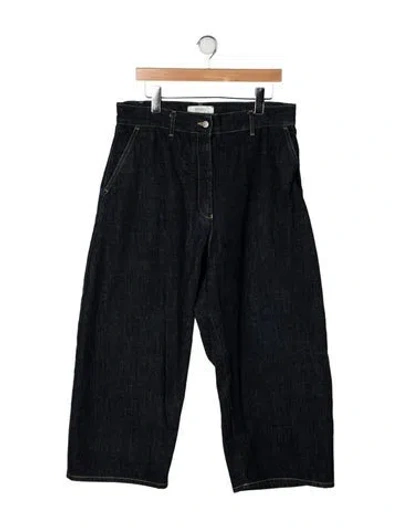 Pre-owned Studio Nicholson High-rise Wide Leg Jeans In Blue