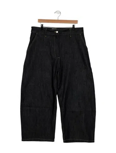 Pre-owned Studio Nicholson High-rise Wide Leg Jeans In Blue