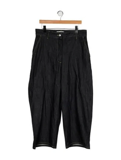 Pre-owned Studio Nicholson High-rise Wide Leg Jeans In Gray