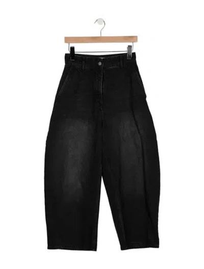 Pre-owned Studio Nicholson High-rise Wide Leg Jeans In Grey