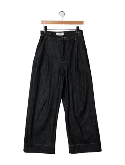 Pre-owned Studio Nicholson High-rise Wide Leg Jeans In Grey