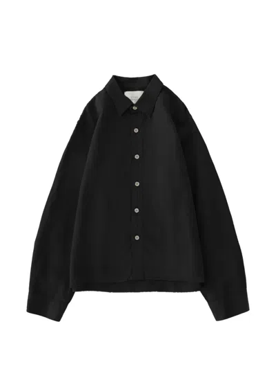 Studio Nicholson Hithe Garment-dyed Shirt In Black