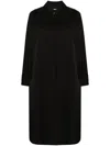 Studio Nicholson Black Coat With Concealed Button Placket In Black