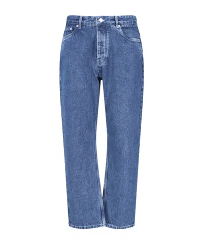Studio Nicholson Holt Logo Patch Straight Leg Jeans In Blue