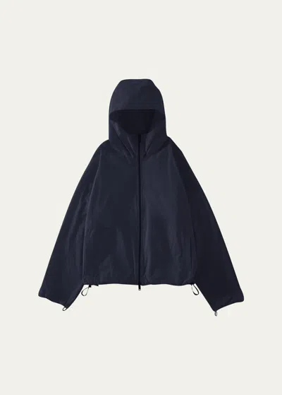 Studio Nicholson Hooded Anorak Jacket In Darkest Navy