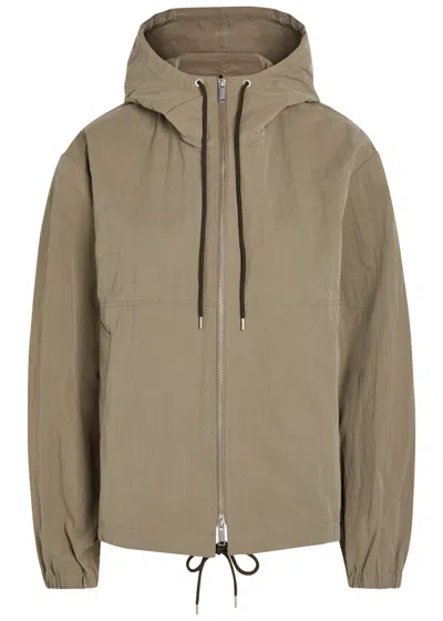 Studio Nicholson Hooded Nylon Jacket In Brown