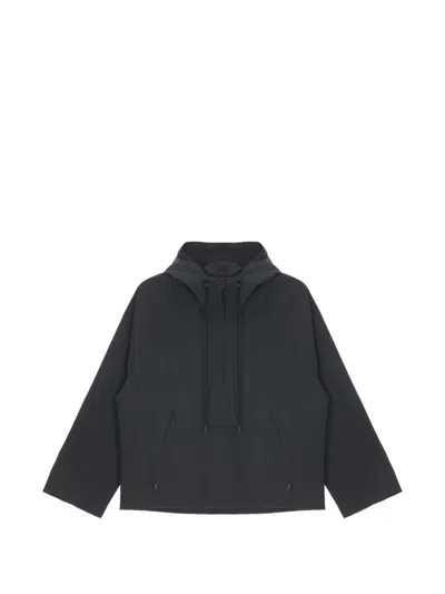 Studio Nicholson Hooded Pullover Jacket In Gray