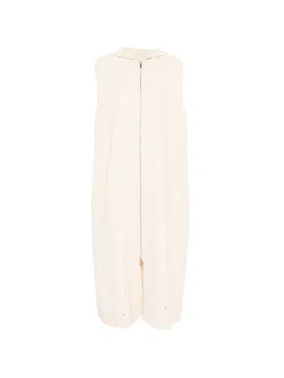 Studio Nicholson Hooded Zip-up Maxi Dress In Neutral