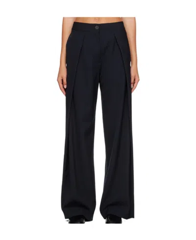 Studio Nicholson Hot Sewn Button Casual Pants In Black