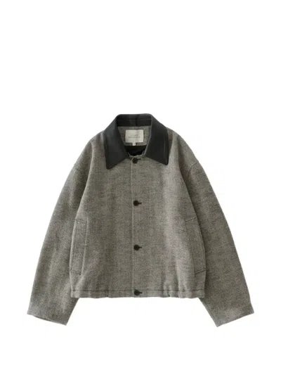Studio Nicholson Howth Herringbone-pattern Chore Jacket In Gray