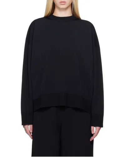 Studio Nicholson Idro Long-sleeved Crewneck Sweatshirt In Blue