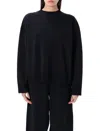 Studio Nicholson Black Crewneck Long Sleeve T-shirt In Navy