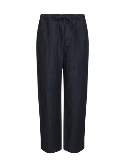 Studio Nicholson Indigo Cotton And Linen Twill Sonny Trousers In Blue