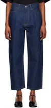 Studio Nicholson Indigo Ruthe Jeans In Raw Indigo
