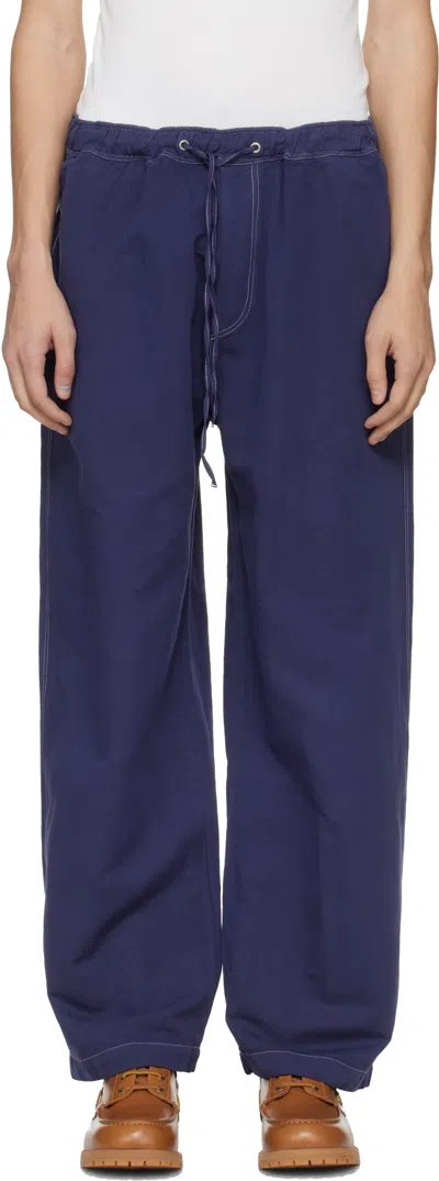 Studio Nicholson Indigo Sonny Trousers In Blue