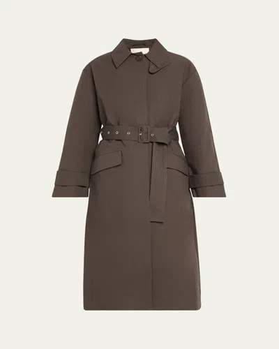 Studio Nicholson Innis Belted Trench Coat In Moss / Black