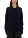 Studio Nicholson Knitwear Polo Collar Long Sleeves In Blue