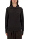Studio Nicholson Inverness Shirt With Polo Collar In Black