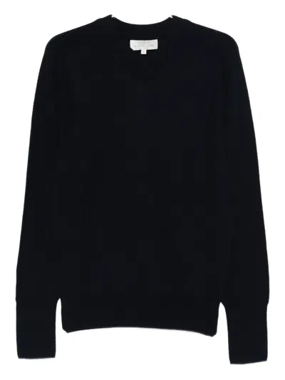 Studio Nicholson Inverness V-neck Sweater In Black