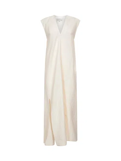 Studio Nicholson Ivory Linen Blend Lise Midi Dress