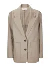 Studio Nicholson Conde Curved Hem Blazer In Neutral