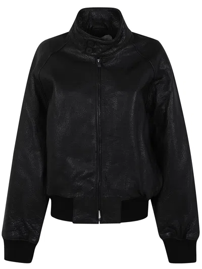 Studio Nicholson Jacket Leather "harrington" In Black