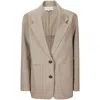 Studio Nicholson Conde Curved Hem Blazer In Neutral