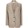 Studio Nicholson Conde Curved Hem Blazer In Neutral