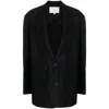 Studio Nicholson Cotton Blend Jacket With Crepe Texture In Black