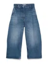 Studio Nicholson Blue Denim Chalco Cropped Jeans In Blue