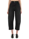 Studio Nicholson Wide Leg Denim Jeans With Belt Loops In Black